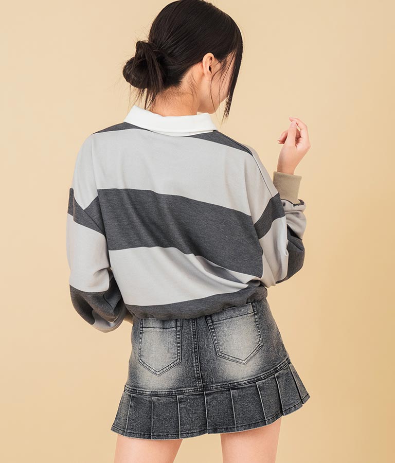 裾 ドロスト スウェット ラガー シャツ 913-7606
