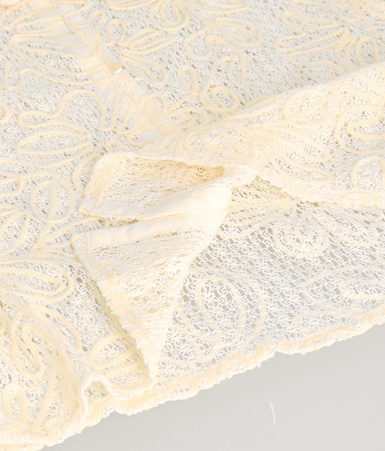 フラワー コード 刺繍 ワイド スリーブ シャツ 【セットアップ着用可能】 364-9580