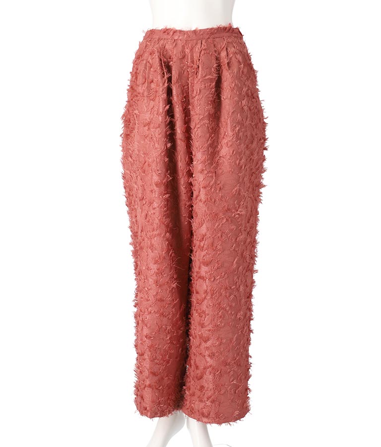 フリンジ ジャガード タック パンツ 【セットアップ着用可能】 362-9578