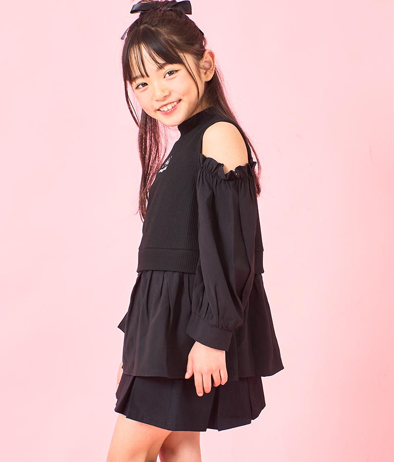 ショルダー アキ レイヤード コンビ ブラウス 423-3351