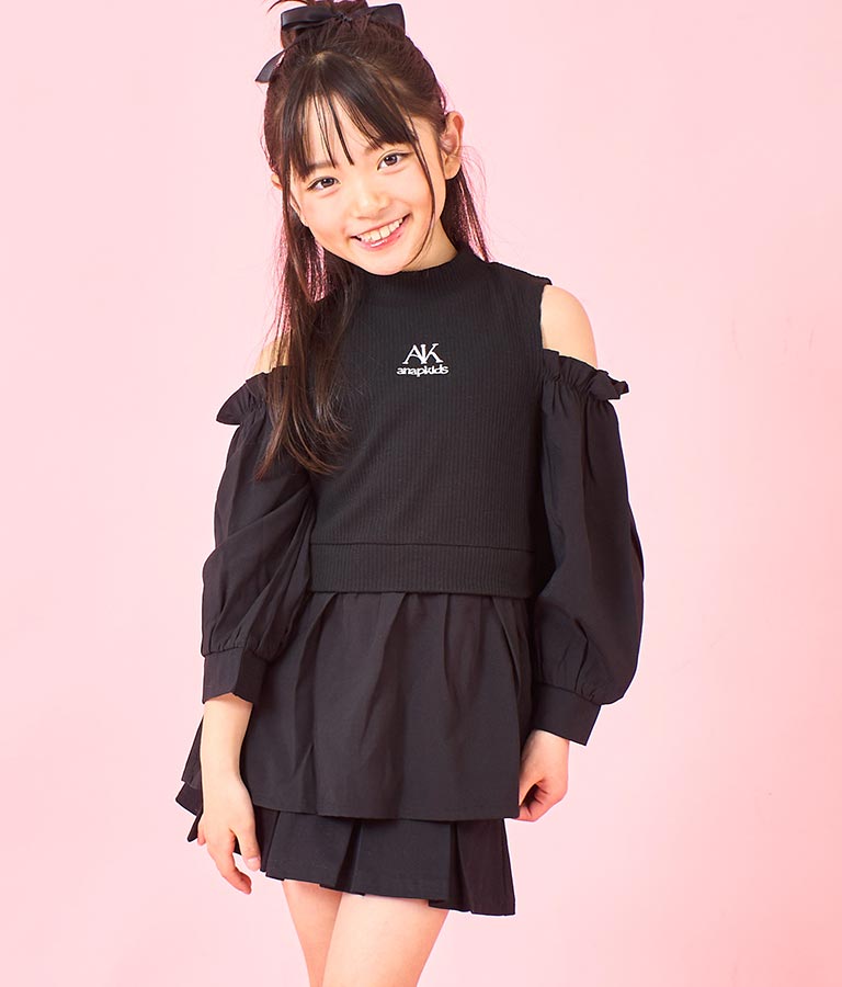 ショルダー アキ レイヤード コンビ ブラウス 423-3351