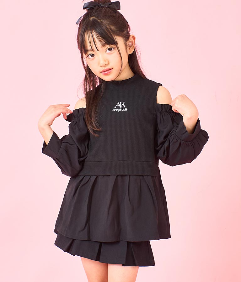 ショルダー アキ レイヤード コンビ ブラウス 423-3351
