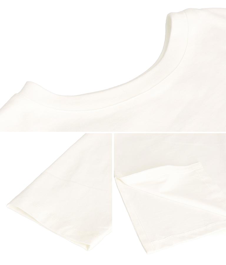 USA コットン フロッキー プリント ロング Tシャツ 363-9648