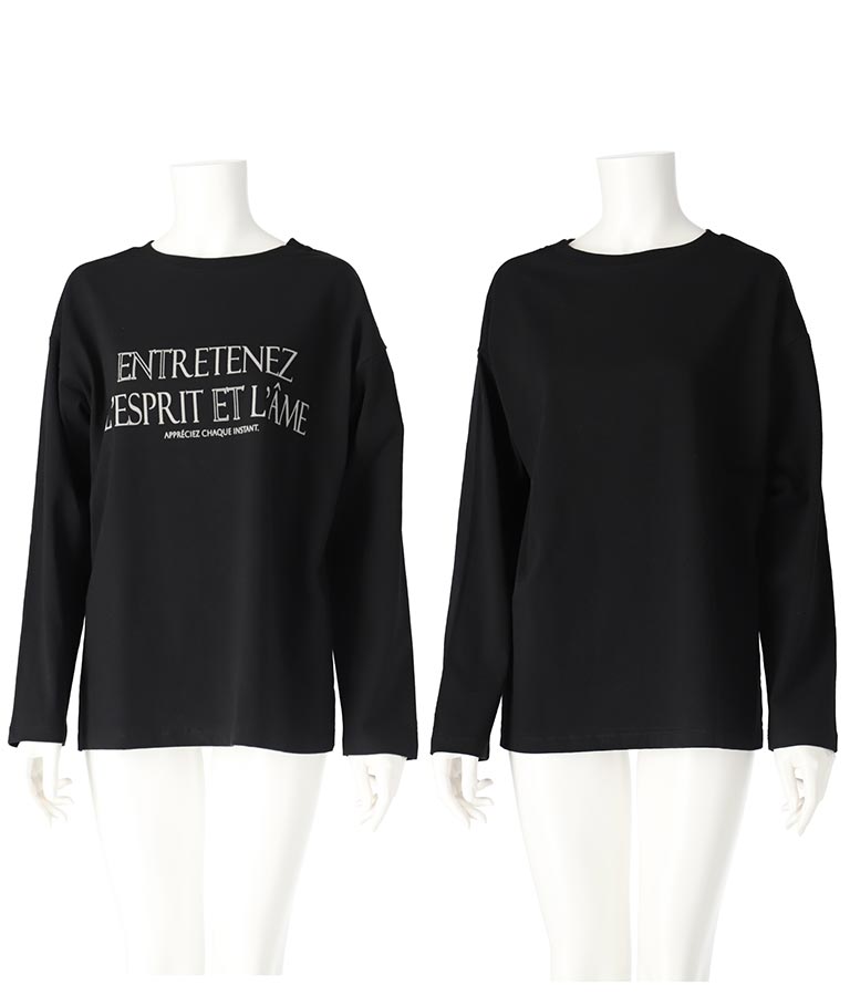 USA コットン フロッキー プリント ロング Tシャツ 363-9648