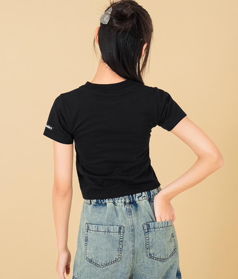 デニム バタフライ ワッペン モチーフ ミニ Tシャツ 913-7633