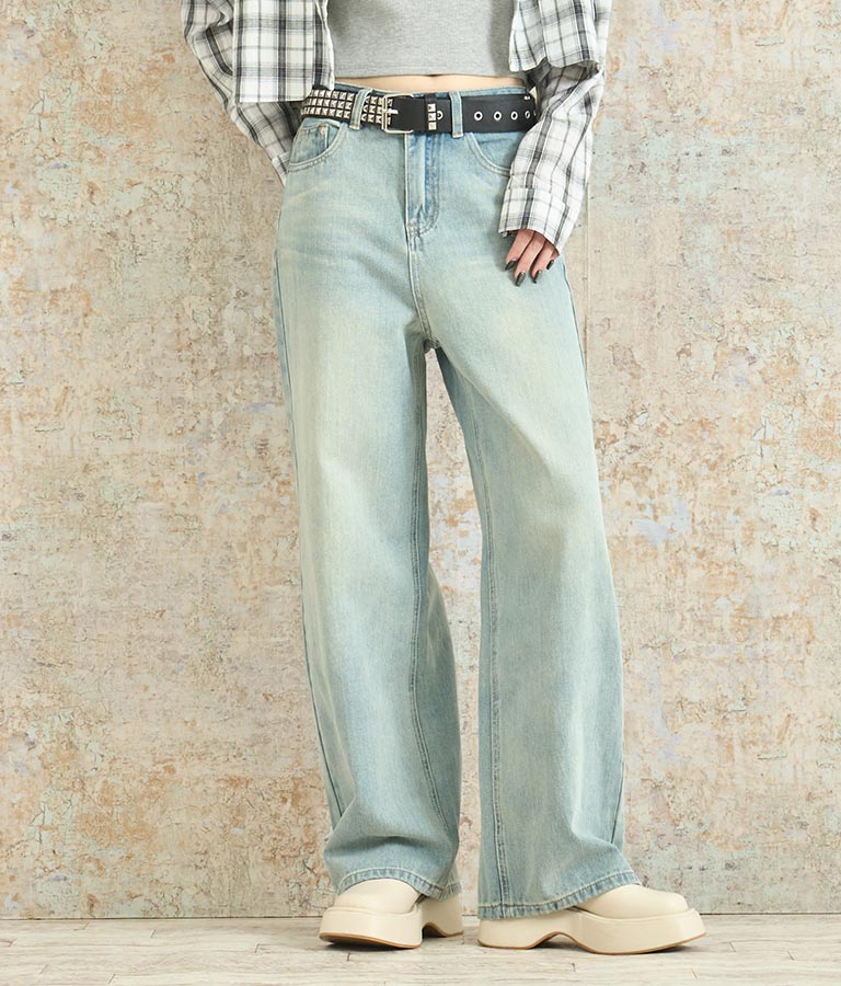 ウォッシュ加工 ストレート デニム パンツ 152-5604