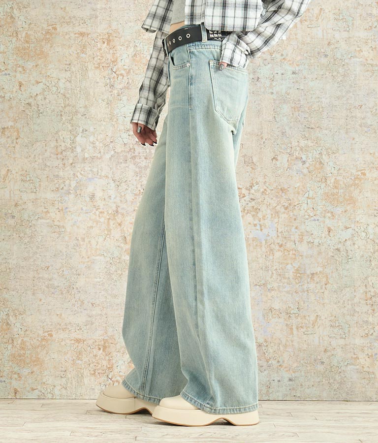 ウォッシュ加工 ストレート デニム パンツ 152-5604