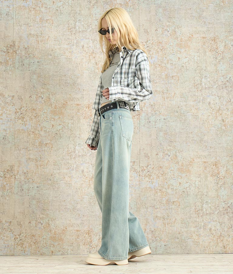 ウォッシュ加工 ストレート デニム パンツ 152-5604