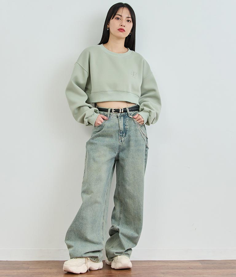 ウォッシュ加工 ストレート デニム パンツ 152-5604
