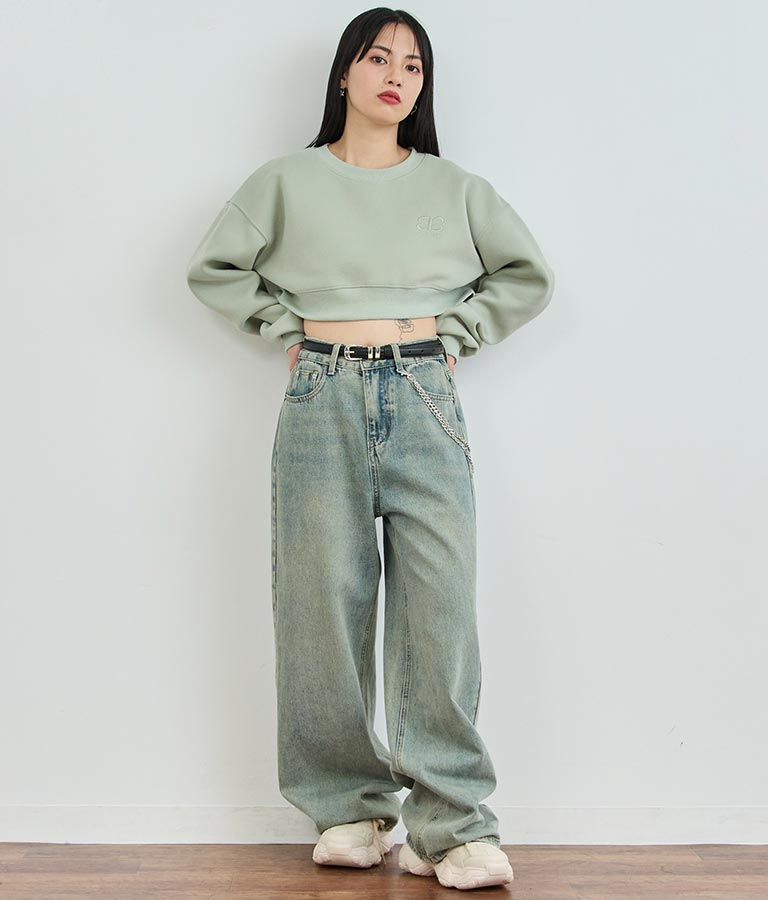 ウォッシュ加工 ストレート デニム パンツ 152-5604