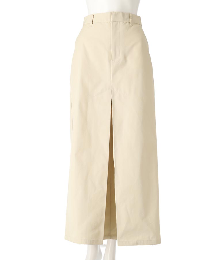 フロント タック ツイル ナロー スカート【セットアップ着用可】 361-9590