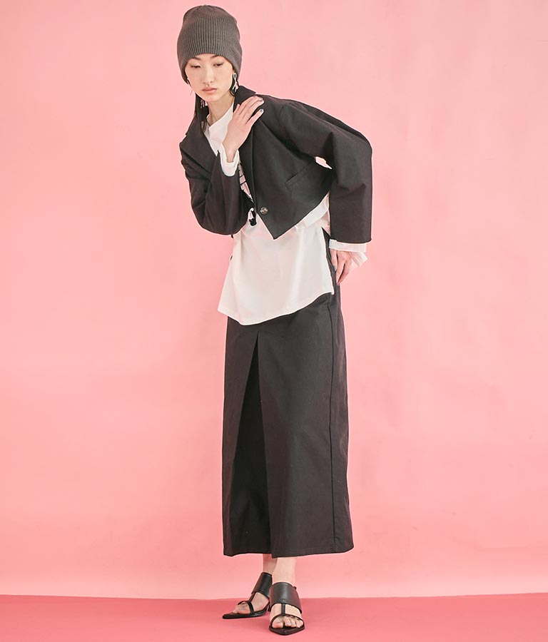 布帛 レイヤード ツイル ショート ジャケット【セットアップ着用可】 365-9659