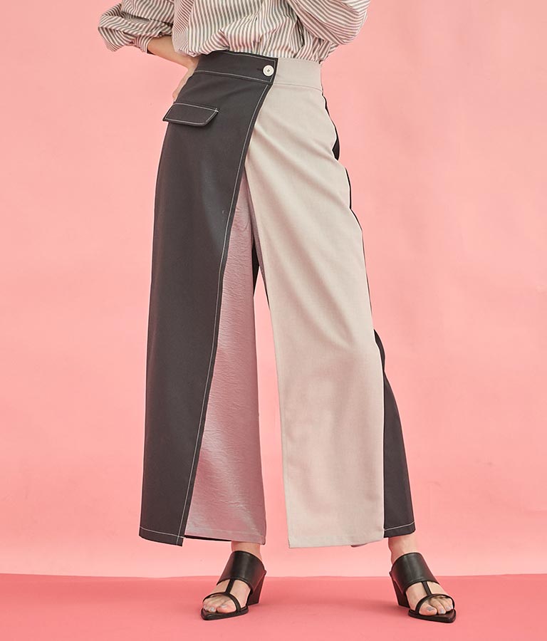 EimeeLaw 配色 ラップ デザイン パンツ 362-9602