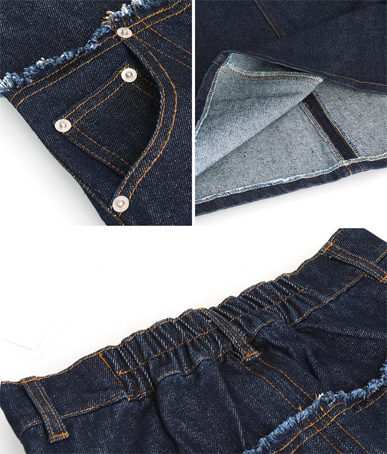 切替 デザイン フレア ロング デニム スカート 361-9583