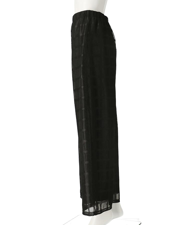 格子 チェック メッシュ ワイド パンツ【セットアップ着用可】 362-9625