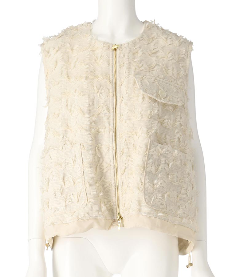 Eimee Law ツイード リボン ジャガード ジレ 364-9604