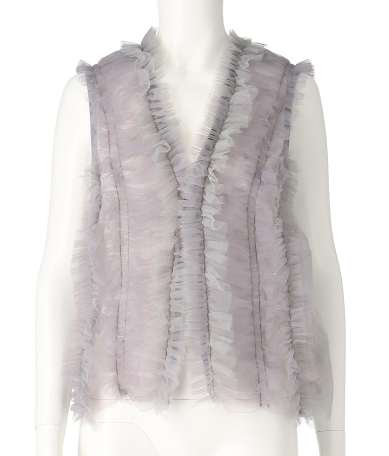 Eimee Law チュール フリル ギャザー デザイン ジレ 364-9605