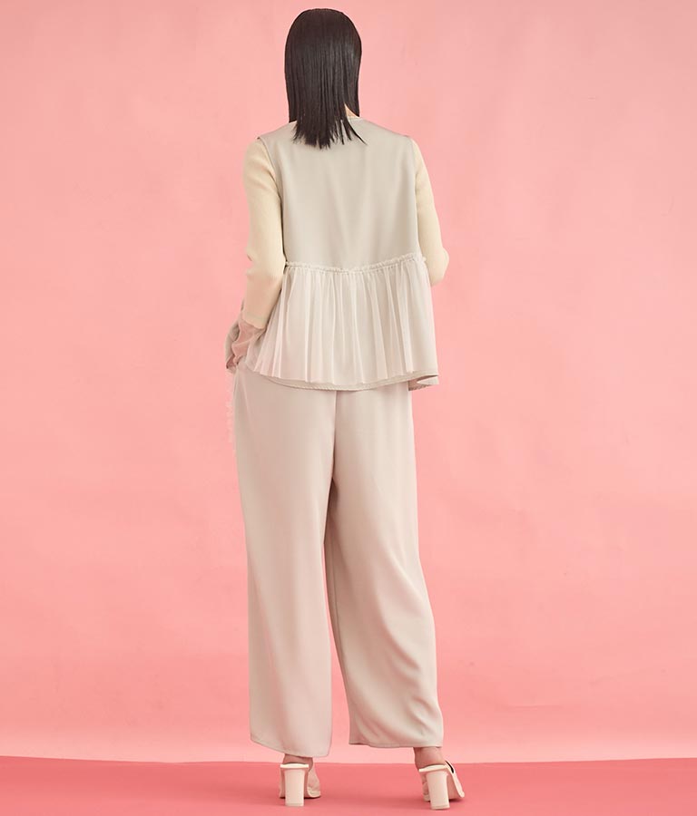 EimeeLaw チュール フリル ジレ パンツ セットアップ 368-9606