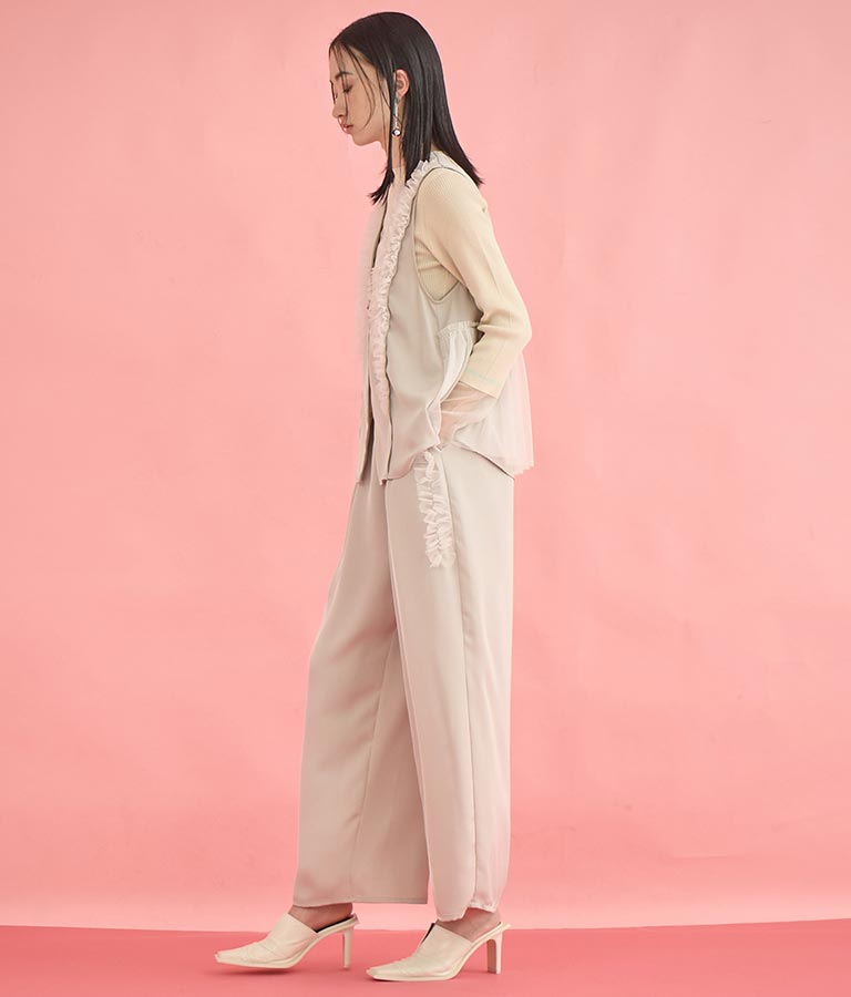 EimeeLaw チュール フリル ジレ パンツ セットアップ 368-9606