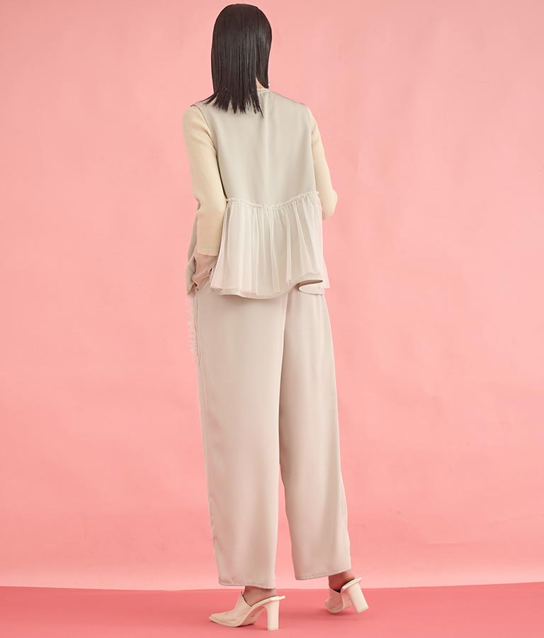 EimeeLaw チュール フリル ジレ パンツ セットアップ 368-9606
