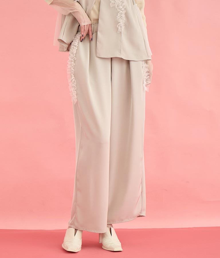 EimeeLaw チュール フリル ジレ パンツ セットアップ 368-9606