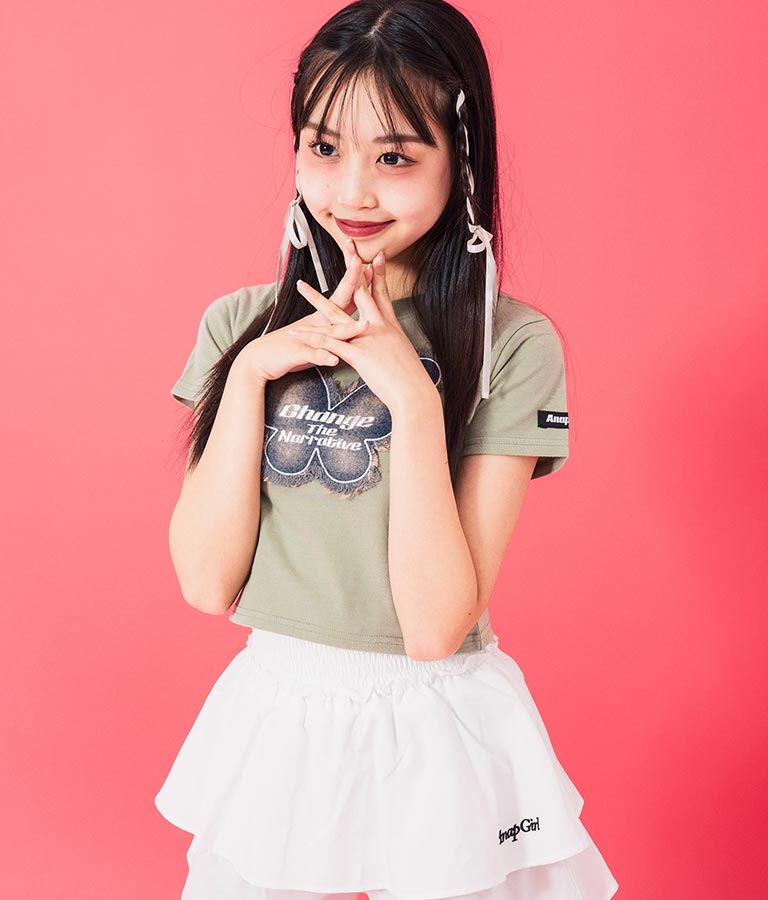 デニム バタフライ ワッペン モチーフ ミニ Tシャツ 913-7633