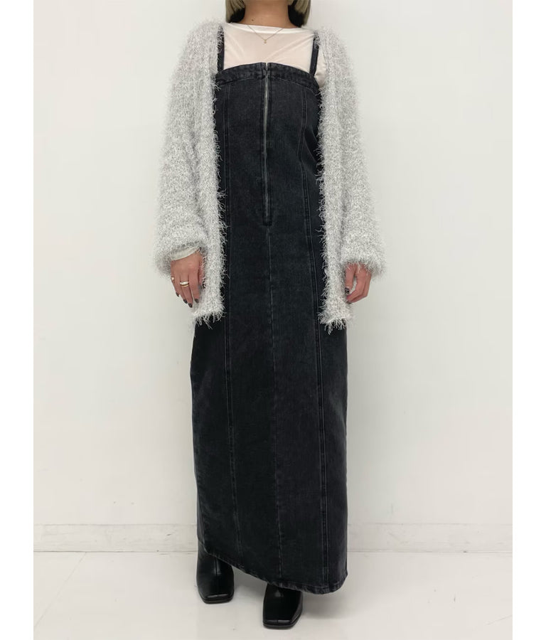 フロント ジップ デニム ロング ジャンパー スカート 857-5934