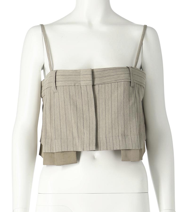 ヘリンボーン ストライプ レイヤード キャミソール【セットアップ着用可】 363-9642