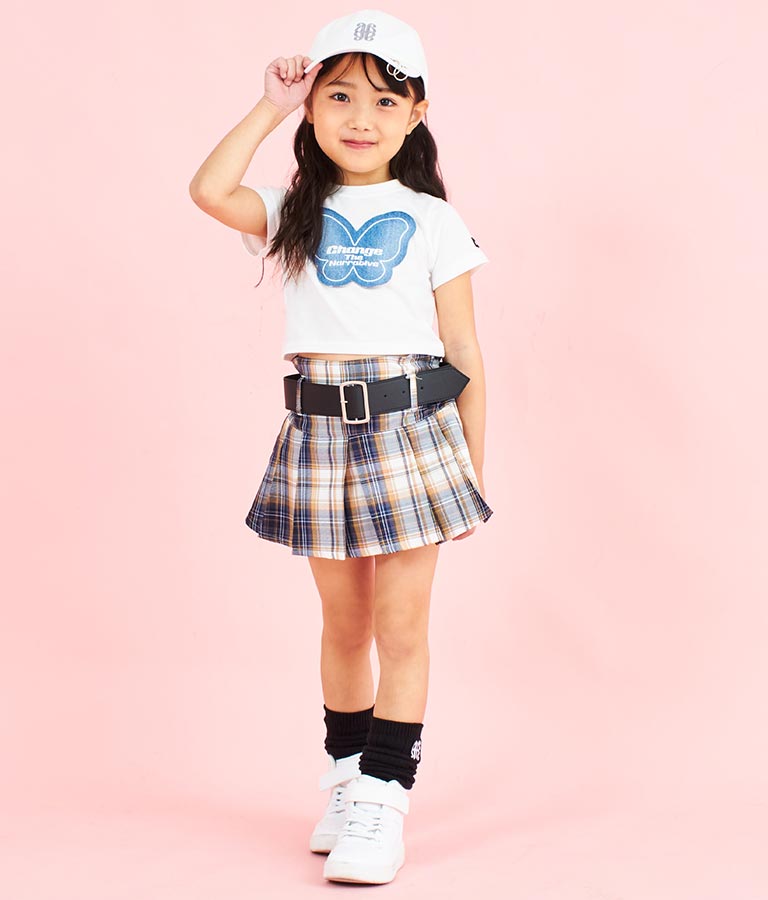 バタフライ デニム パッチ Tシャツ 423-3366