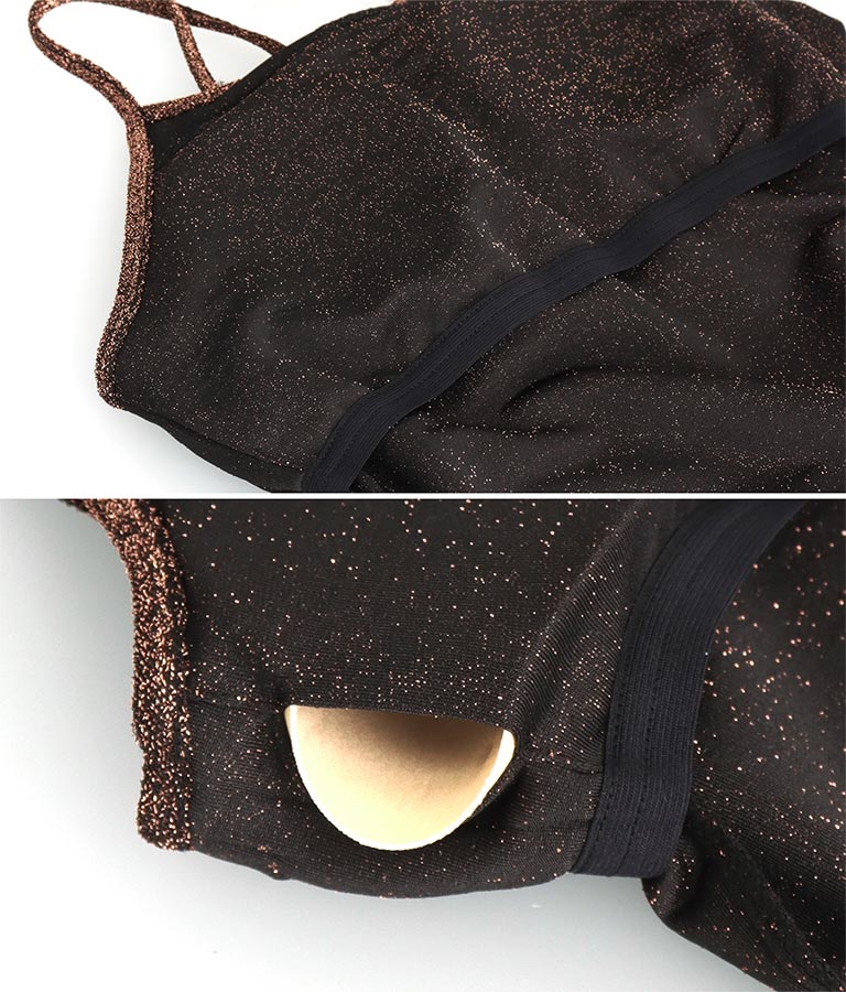 パッド付き バッククロス グリッター キャミソール 363-9619