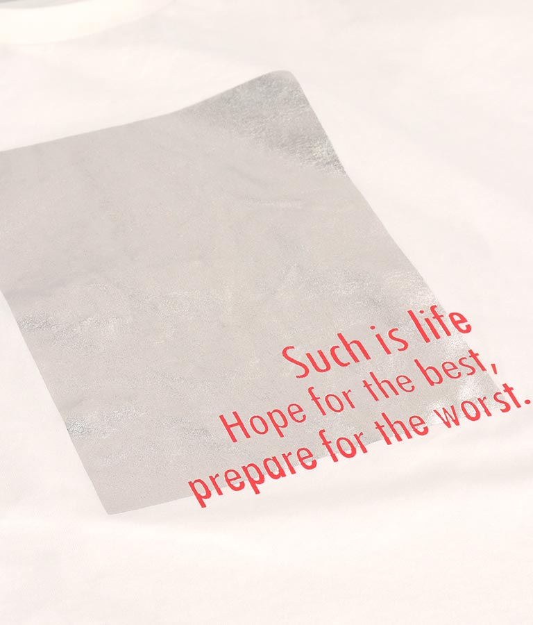 メタリック 箔 プリン ト × カラー ロゴ オーバーサイズ Tシャツ 363-9621