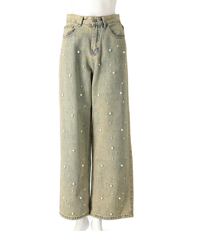 フロント パール ストレート デニムパンツ 792-9228