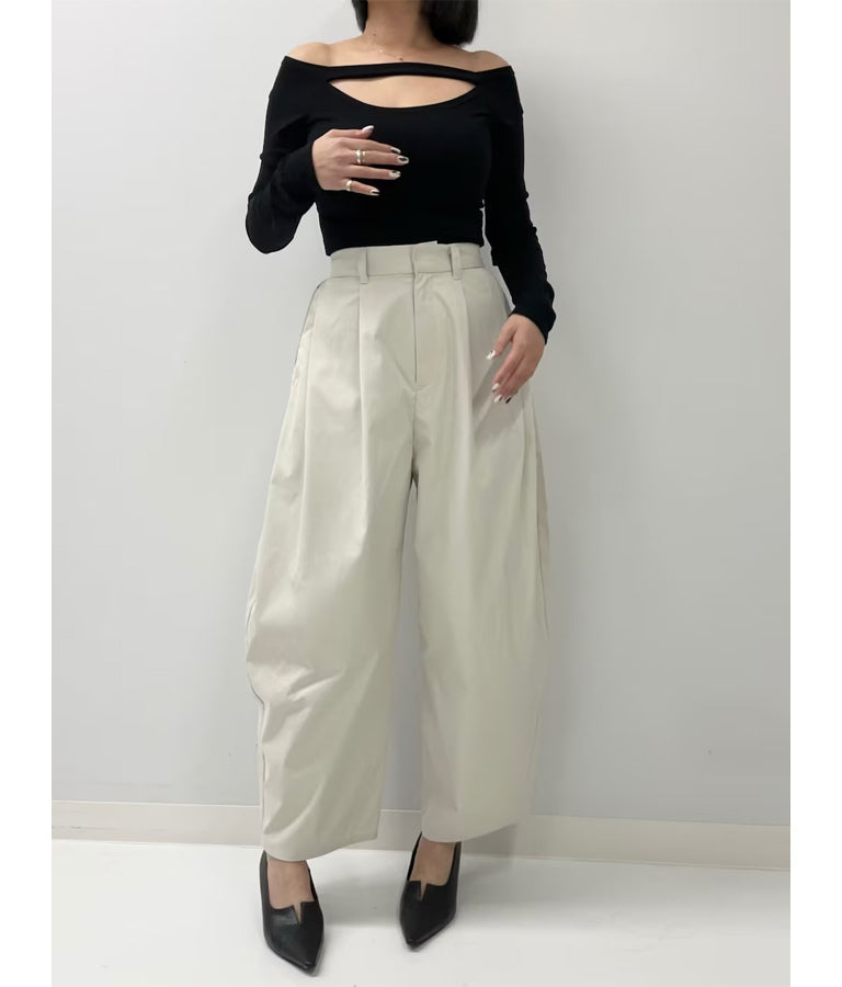 サイド タック コクーン ツイル パンツ 362-9595