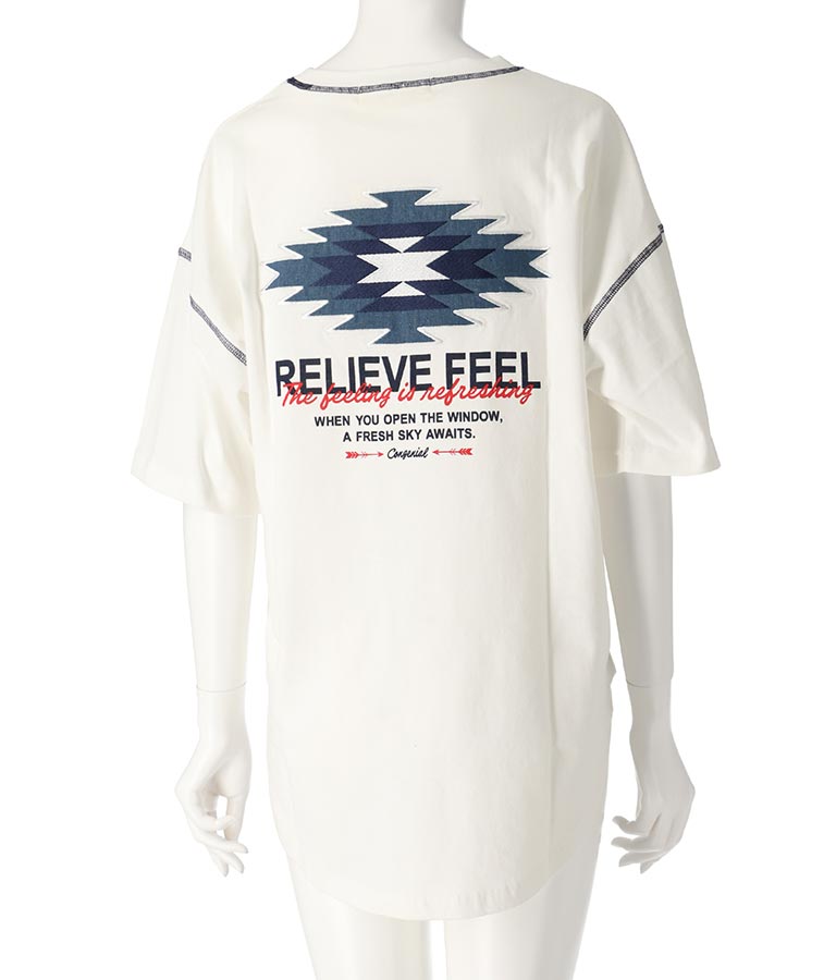 オルテガ デニム ワッペン オーバーサイズ 半袖 Tシャツ 853-5930