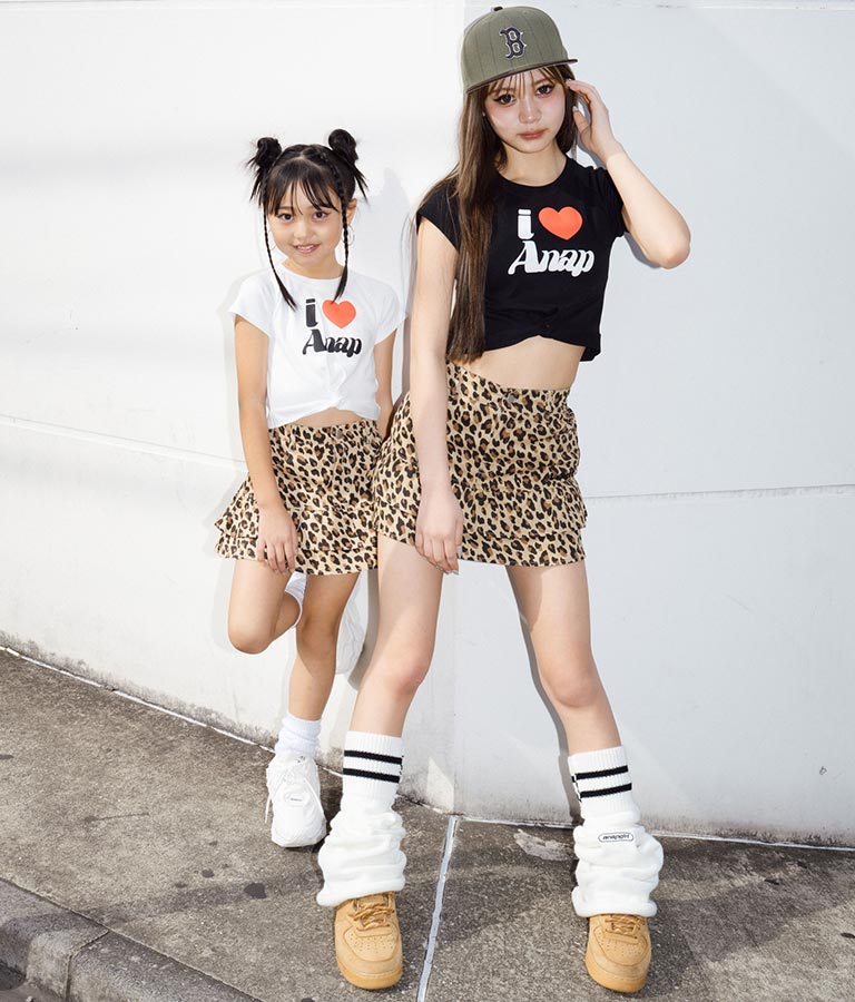 I LOVE ロゴ ウエスト クロス ミニ Tシャツ【ジュニアお揃い】 423-3374
