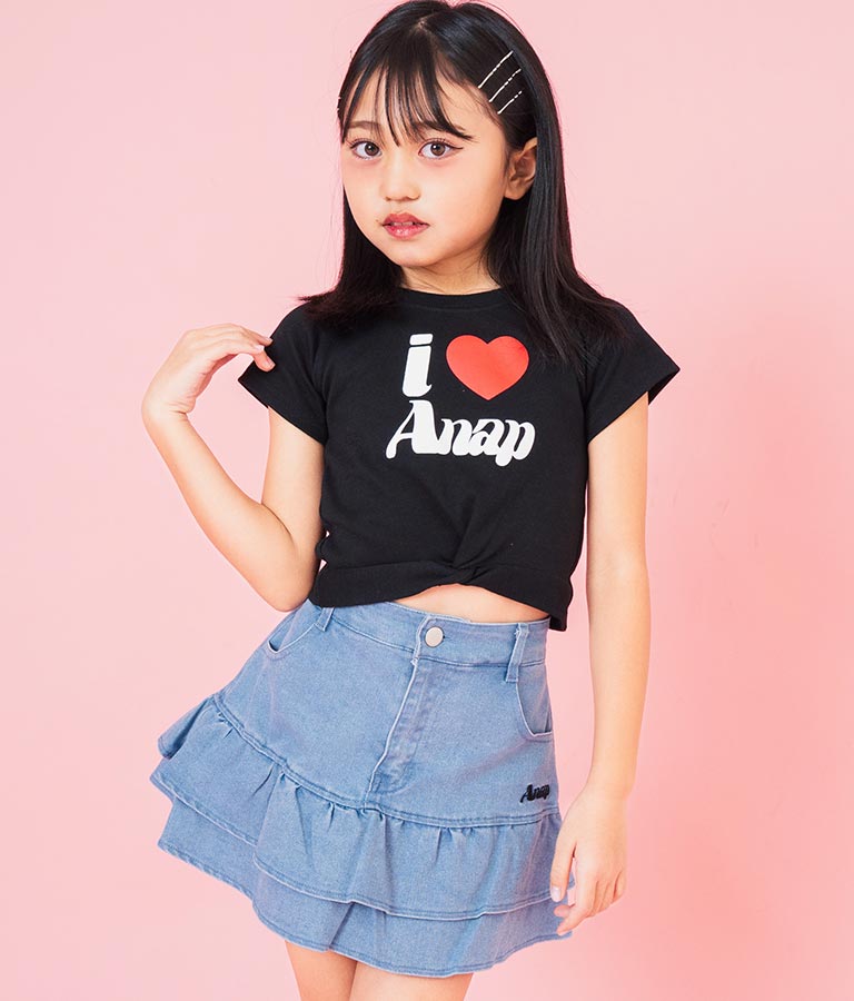 I LOVE ロゴ ウエスト クロス ミニ Tシャツ【ジュニアお揃い】 423-3374