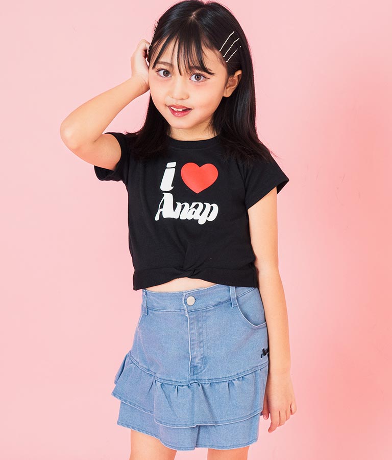 I LOVE ロゴ ウエスト クロス ミニ Tシャツ【ジュニアお揃い】 423-3374