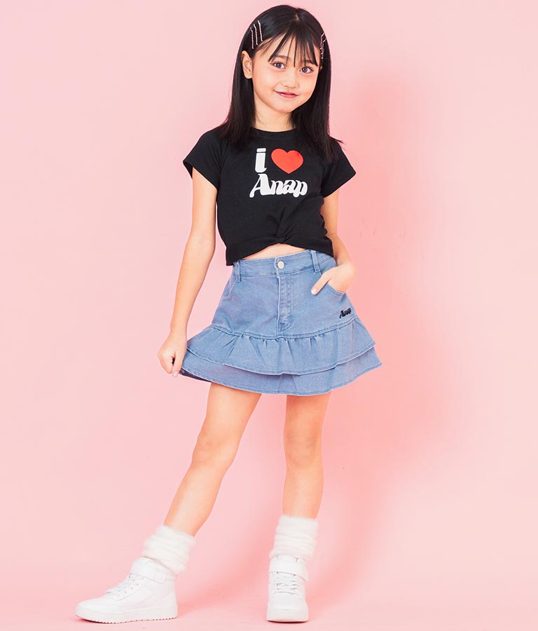 I LOVE ロゴ ウエスト クロス ミニ Tシャツ【ジュニアお揃い】 423-3374