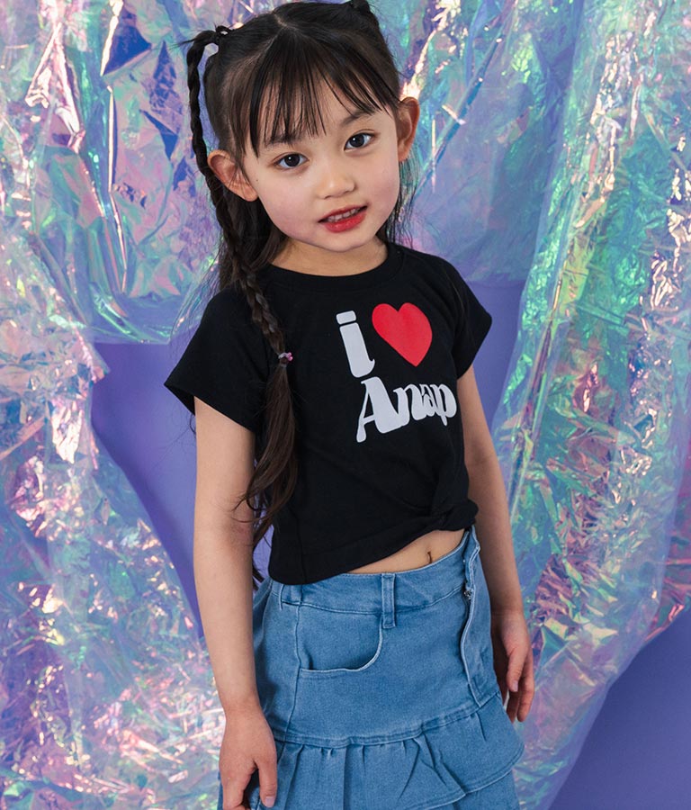 I LOVE ロゴ ウエスト クロス ミニ Tシャツ【ジュニアお揃い】 423-3374