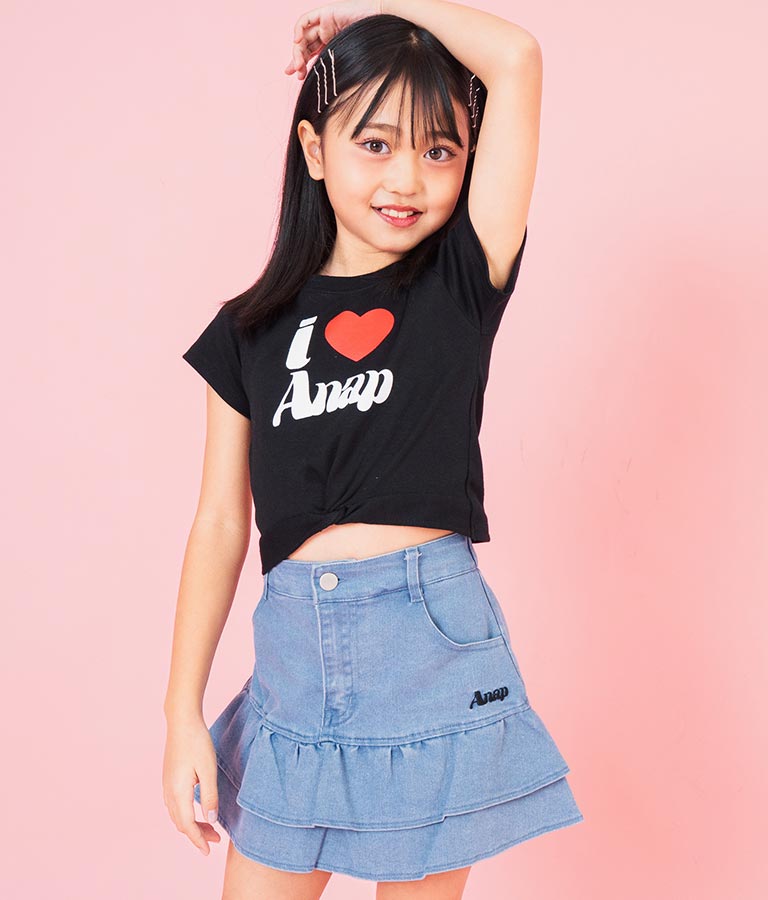 I LOVE ロゴ ウエスト クロス ミニ Tシャツ【ジュニアお揃い】 423-3374