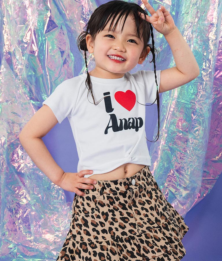 I LOVE ロゴ ウエスト クロス ミニ Tシャツ【ジュニアお揃い】 423-3374