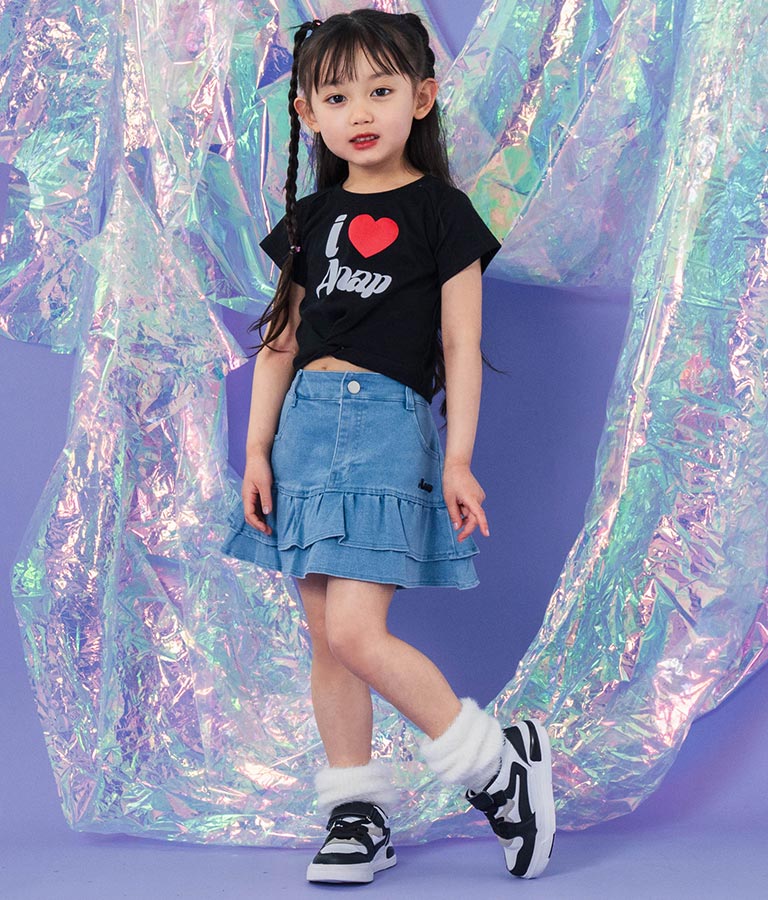 I LOVE ロゴ ウエスト クロス ミニ Tシャツ【ジュニアお揃い】 423-3374
