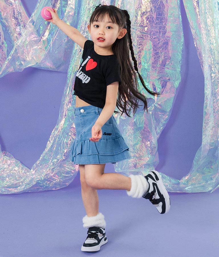 I LOVE ロゴ ウエスト クロス ミニ Tシャツ【ジュニアお揃い】 423-3374