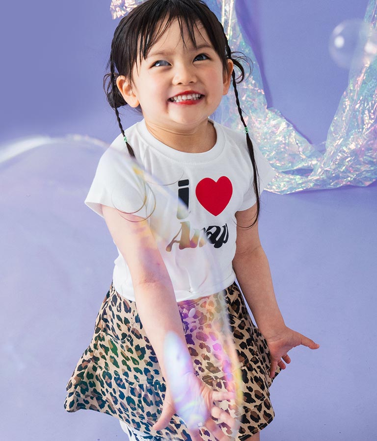 I LOVE ロゴ ウエスト クロス ミニ Tシャツ【ジュニアお揃い】 423-3374