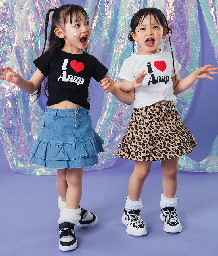 I LOVE ロゴ ウエスト クロス ミニ Tシャツ【ジュニアお揃い】 423-3374