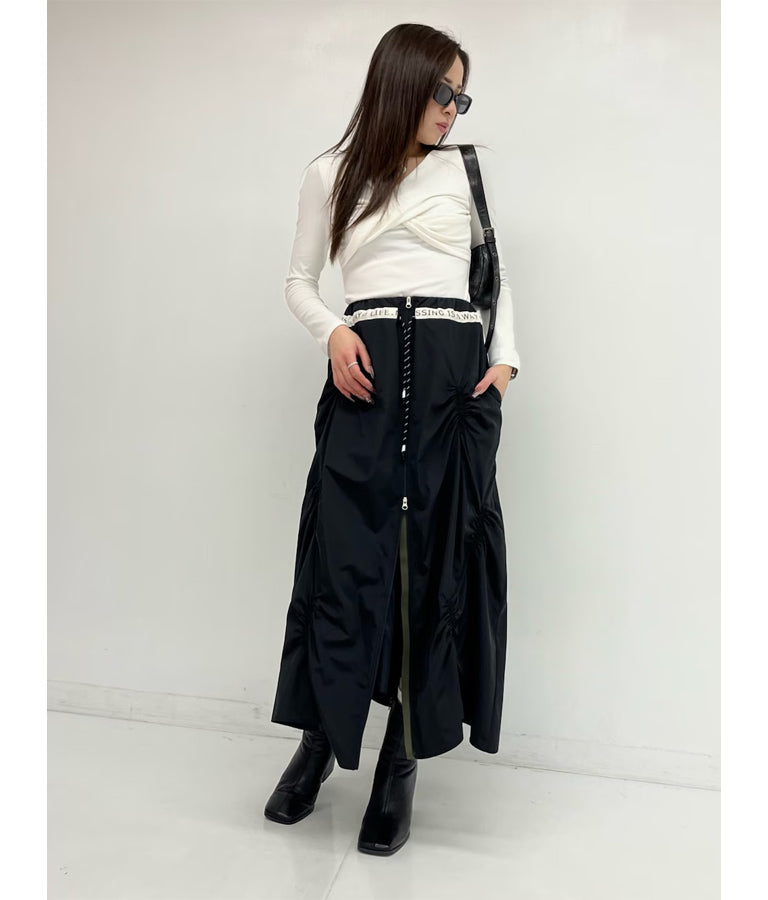 フロント クロス デザイン タイト カットソー トップス 153-5663