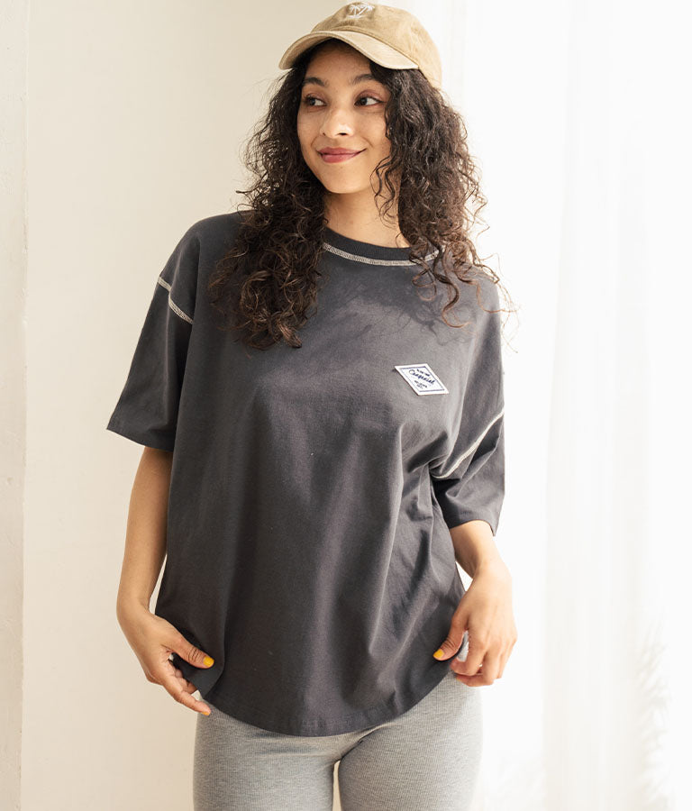 オルテガ デニム ワッペン オーバーサイズ 半袖 Tシャツ 853-5930