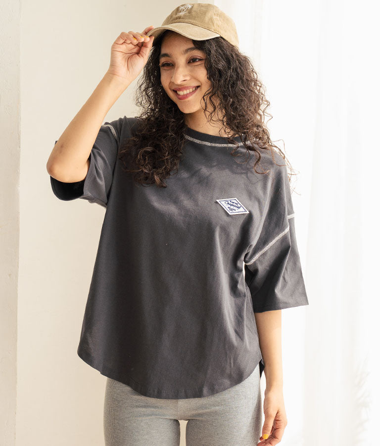 オルテガ デニム ワッペン オーバーサイズ 半袖 Tシャツ 853-5930
