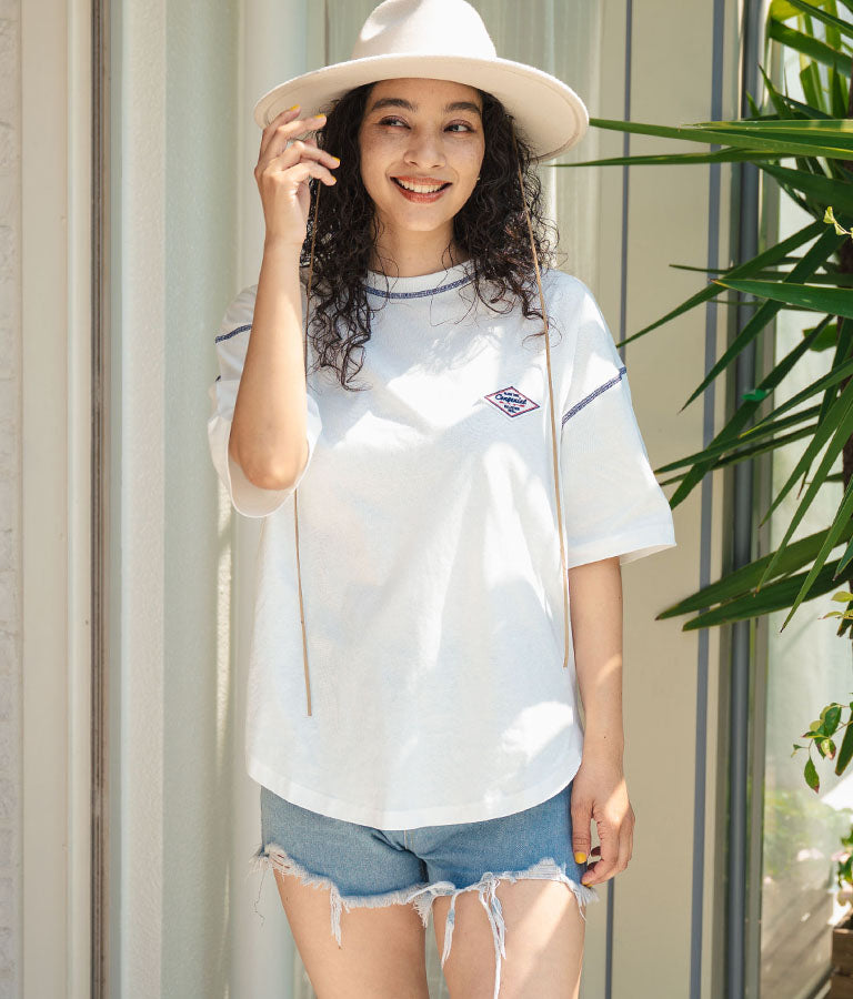オルテガ デニム ワッペン オーバーサイズ 半袖 Tシャツ 853-5930