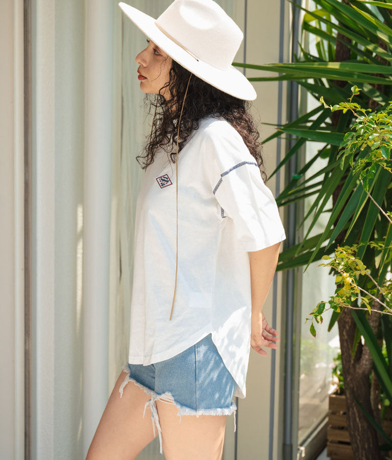 オルテガ デニム ワッペン オーバーサイズ 半袖 Tシャツ 853-5930